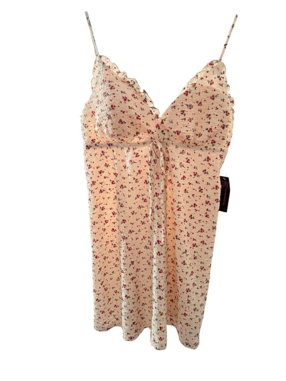 NWT Floral Print Tie Front Mini Dress padded (S/M)